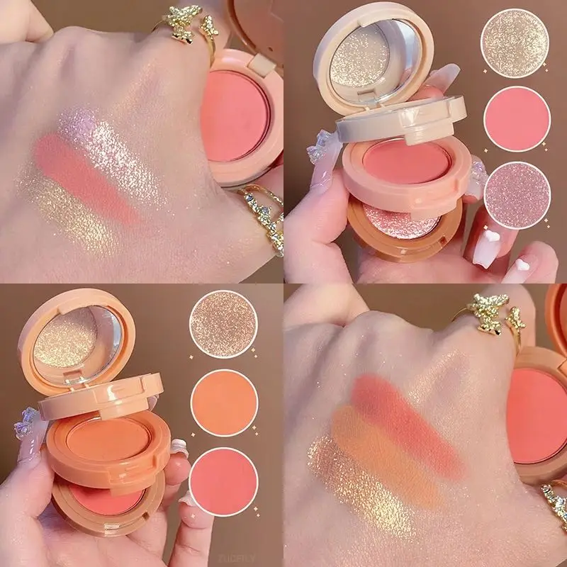 

3 In 1 Highlighter Powder Palette Contour Bronzer Glitter Pearl Shimmer Blush Shiny Eyeshadow Long-Lasting Face Makeup Cosmetics