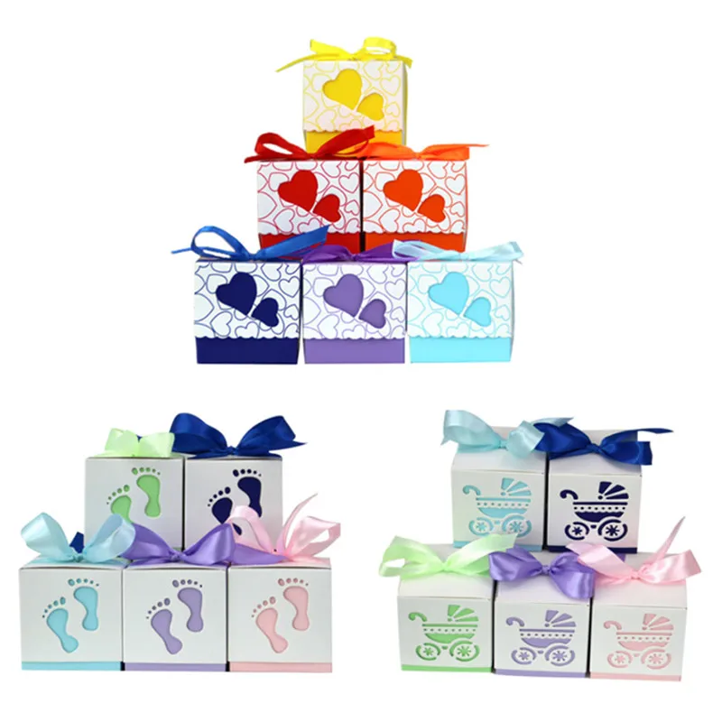 

5/50/100pcs Love Heart Candy Dragee Box Sweet Container Favor and Gift Boxes for Baptism Birthday Party Wedding Decoration