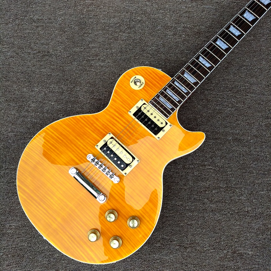 

LP Standard 1959 R9 electric guitar, Rosewood fingerboard, chrome hardware, Yellow flame maple top, free shipping