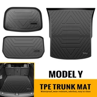 upgrade car front rear trunk mats for tesla model y 2021 2022 waterproof auto storage box protective pads