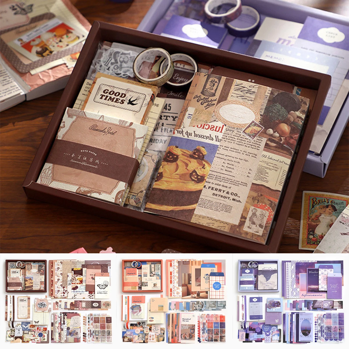 

Aesthetic Scrapbook Kit Vintage Junk Journal Kit with Journaling /Scrapbooking Supplies Retro DIY Scrapbook Paper Planner