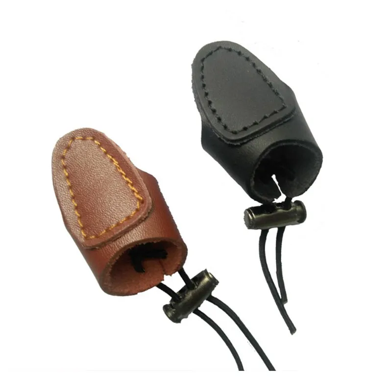 

Cow Leather Thumb Finger Tip Protector Guard Ring Tab Leather Hunting Practice Archery Pull Arrow Shooting Glove New