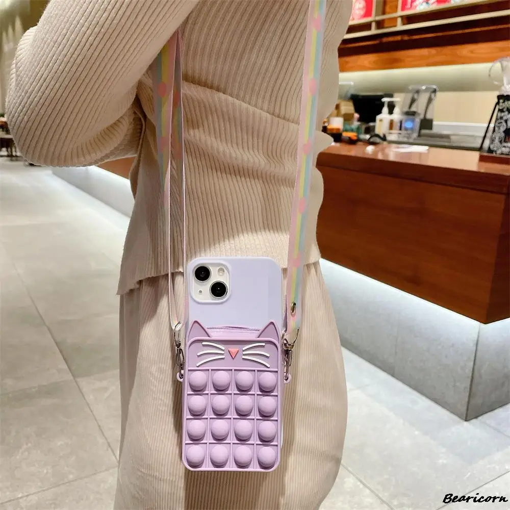 

Reliver Stress Toys Coin Purses Pop Case For Realme C3 Q2i Q3 U1 V11 V13 V15 V5 X Lite X50 XT Narzo 10 20 30A Pro Cat Soft Cover