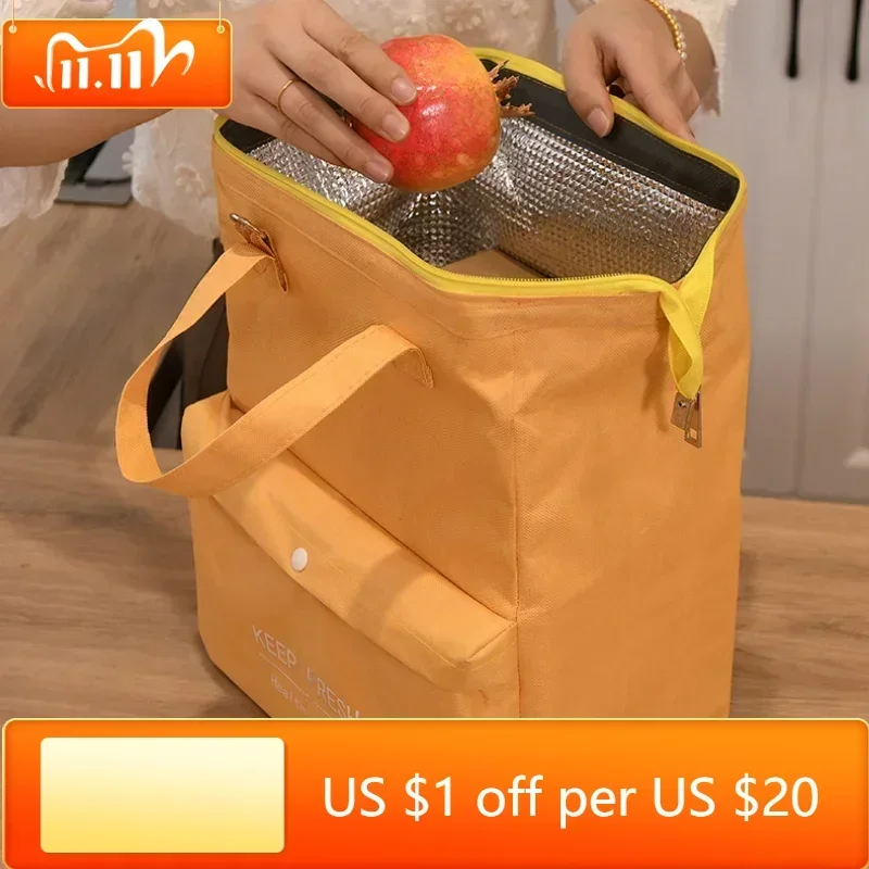 

Вместительная сумка для ланча для женщин, водонепроницаемая изолированная сумка через плечо, сумка для ланча, Портативная сумка-холодильник для пикника, 2023