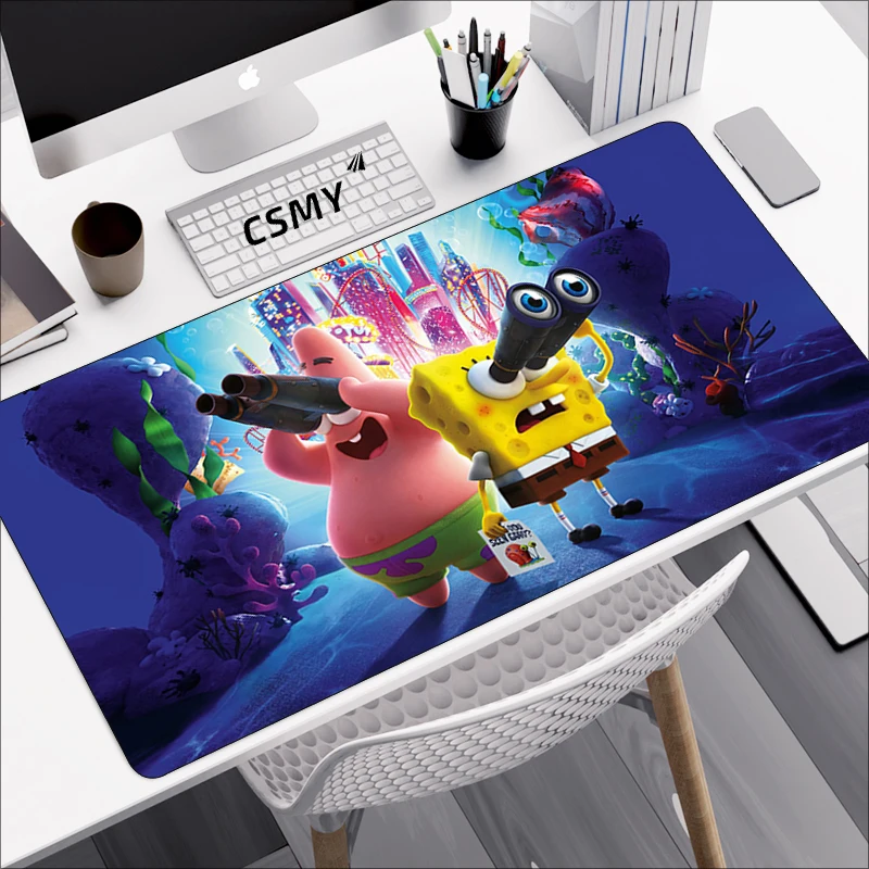 

Mouse Pad Carpet SpongeBobs Keyboard Desk Protector Gaming Accessories Mousepad Gamer Pc Mats Anime Mause Pads Mat Deskmat Large