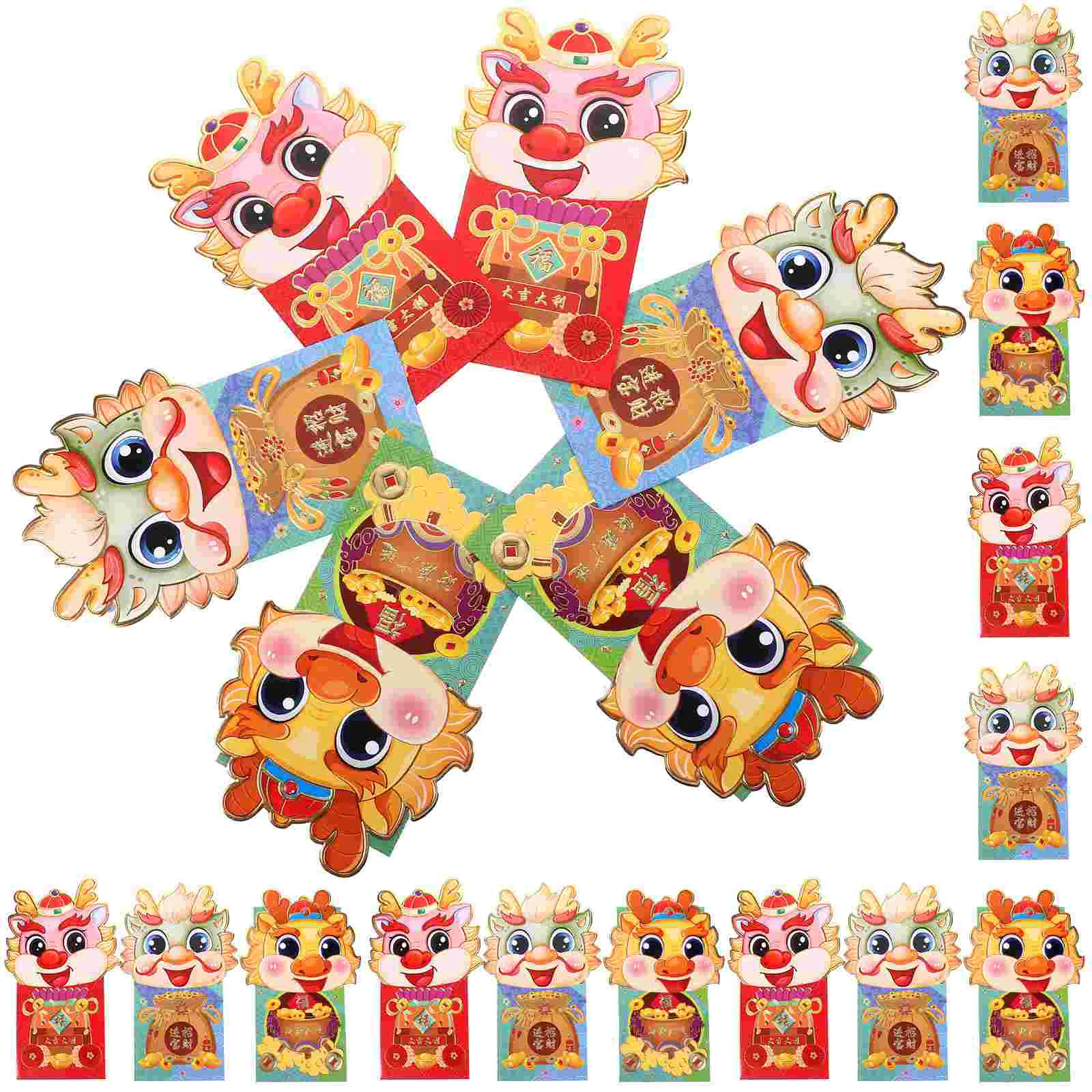 

Бумажный красный конверт для кошелька Lai Si Feng, конверты в китайском стиле, сумка, новый год 2024, 36 шт.