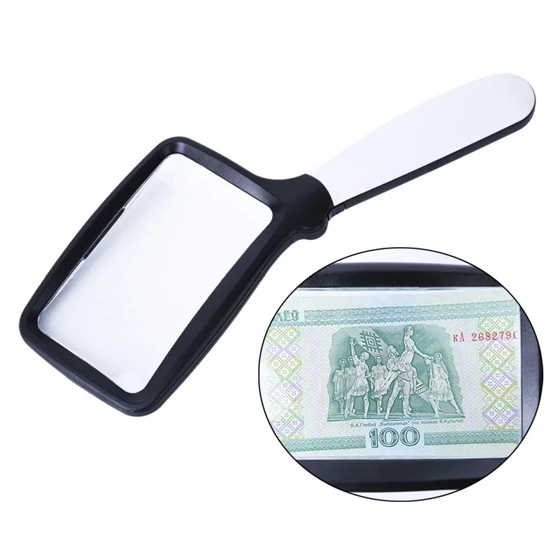 

Handheld 2X Illuminated Magnifying Glass 2X Magnification Reading Magnifier With 5 LED Light Seniors Read Stamps Map Magnifier