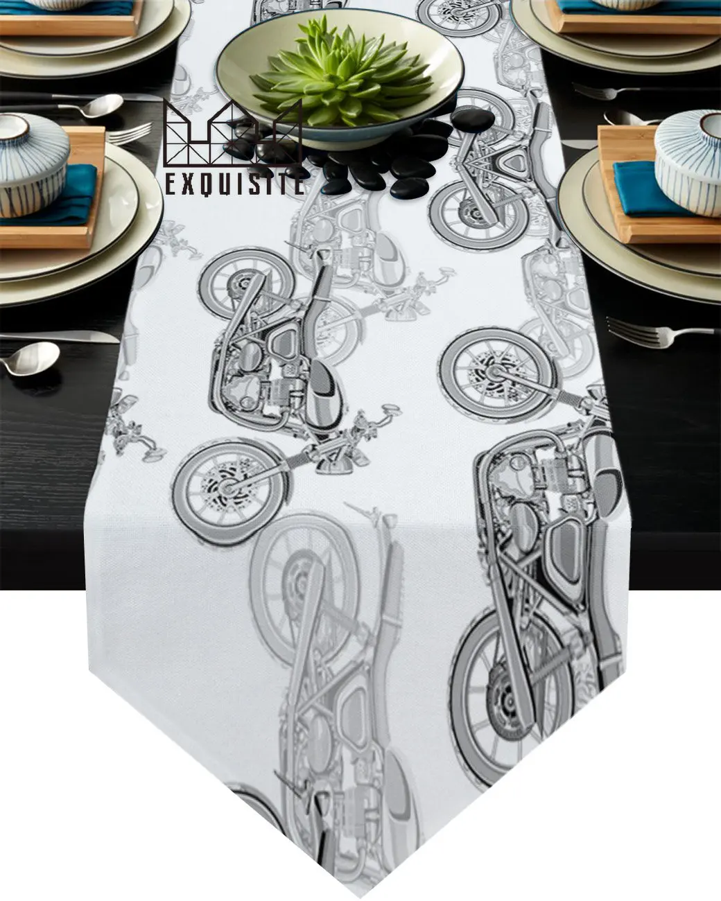 

Дорожная настольная дорожка для мотоцикла, свадебное украшение в стране, скатерть для стола, коврик с флагом, пылезащитный чехол, коврик для стола для дома