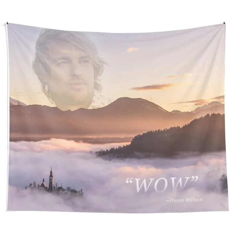 

Wow Owen Wilson Funny Meme Tapestry Wall Hanging Art for Bedroom Living Room Decor College Dorm Party Backdrop Home Decoration