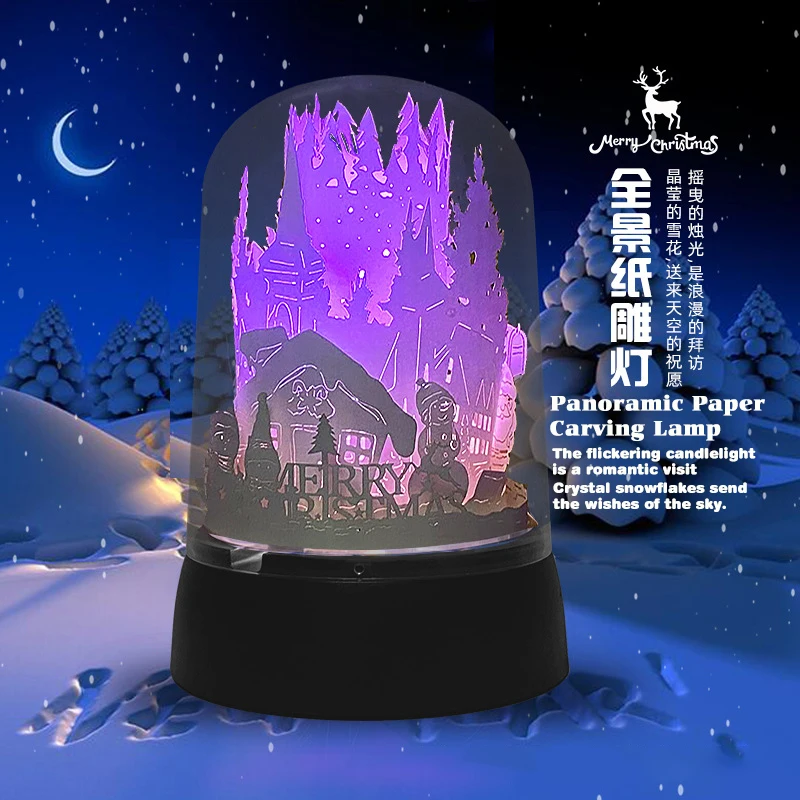 

Creative Paper Carving Animation Christmas Usb Light Lamp Small Night Light for Lovers Couple Romantic Friends Gifts Home Decor