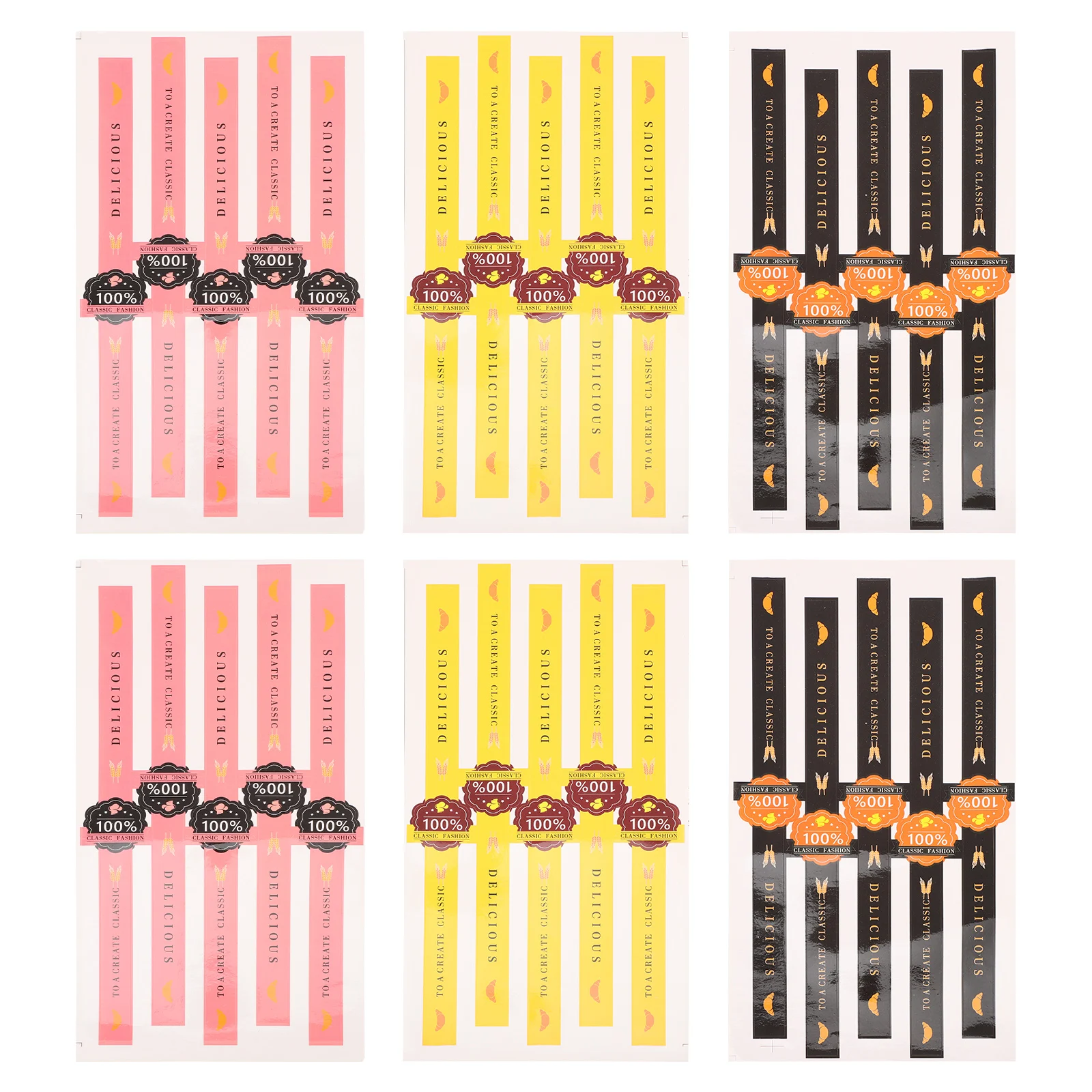 

50Pcs Gift Sticker Self-adhesive Package Stickers Strip Shape Seal Decals Envelope Invitation Seal Sticker Bake Labels