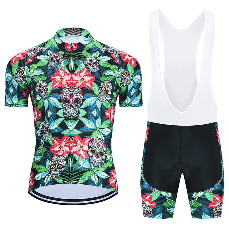 

2022 SKULL Cycling Jersey 20D Gel Bib Set MTB Bicycle Clothing Summer Bike Wear Ropa Ciclismo Men's Short Maillot Culotte Suit