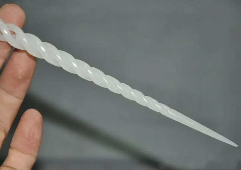 Изысканные старые Старые китайские белые нефритовые резьбовые бриллиантовые