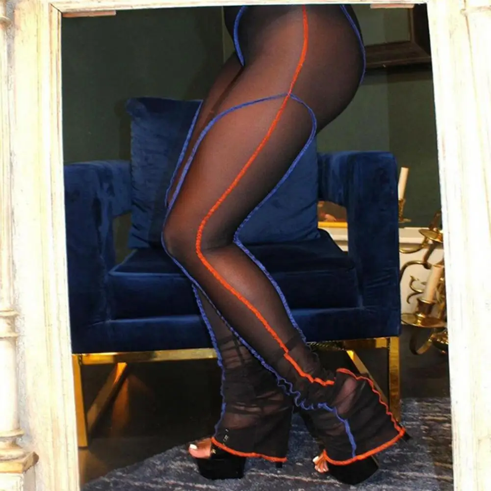 

Exquisite Workmanship Stretchy Women Mesh Sheer Skinny Leggings Club Wear