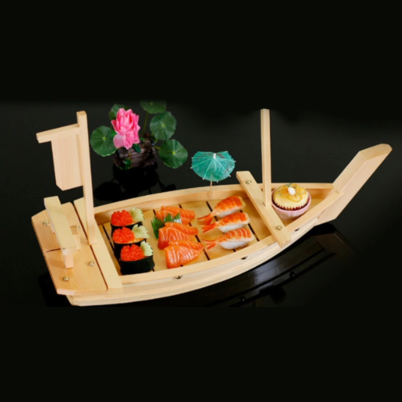 Большие японские лодки для суши и сашими из дерева, длиной от 40 до 90 см, для холодных закусок в ресторане, сделанные вручную.