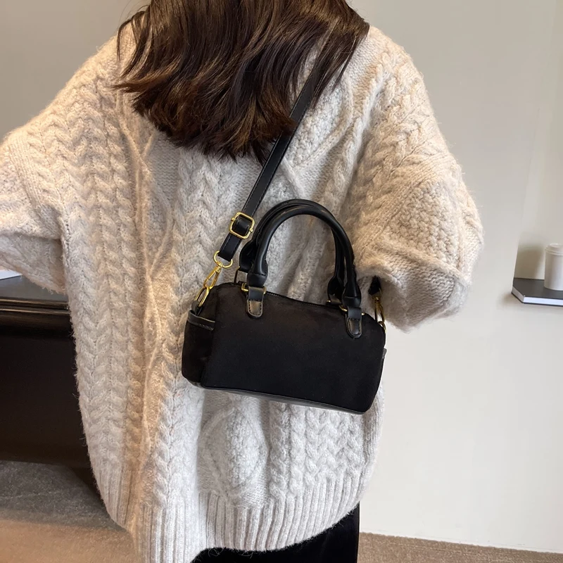 Классическая модная женская однотонная сумка через плечо из искусственной кожи