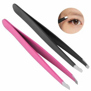 1Pc Eyebrow Tweezer Stainless Steel Professional Flat Tip Tweezers For Hair Removal Face Eyes Makeup in India