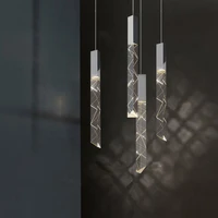 stair chandelier duplex loft spiral staircase long chandelier modern creative villa living room hollow hanging crystal lamp
