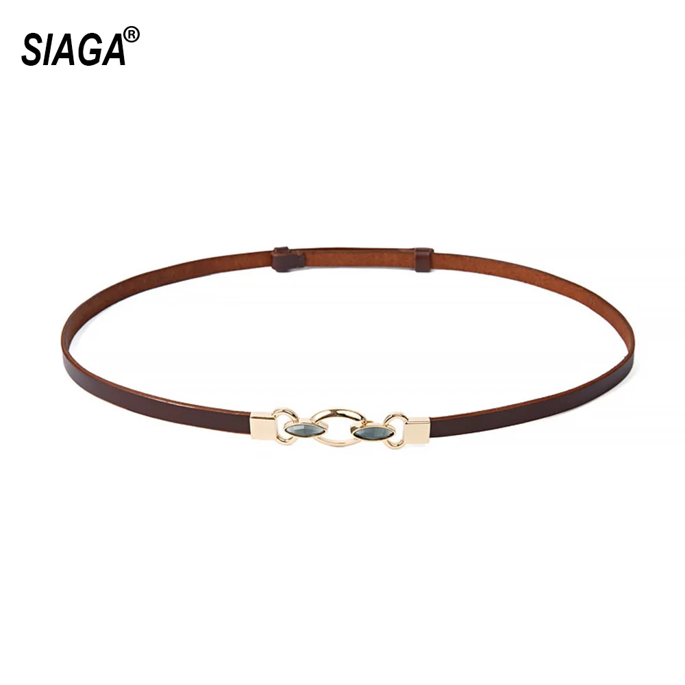 2022 New Design Slim Belts Female Style Skirt Decorative Solid Cow Genuine Leather Waistband Belt for Girls 1.2cm Width FCO295