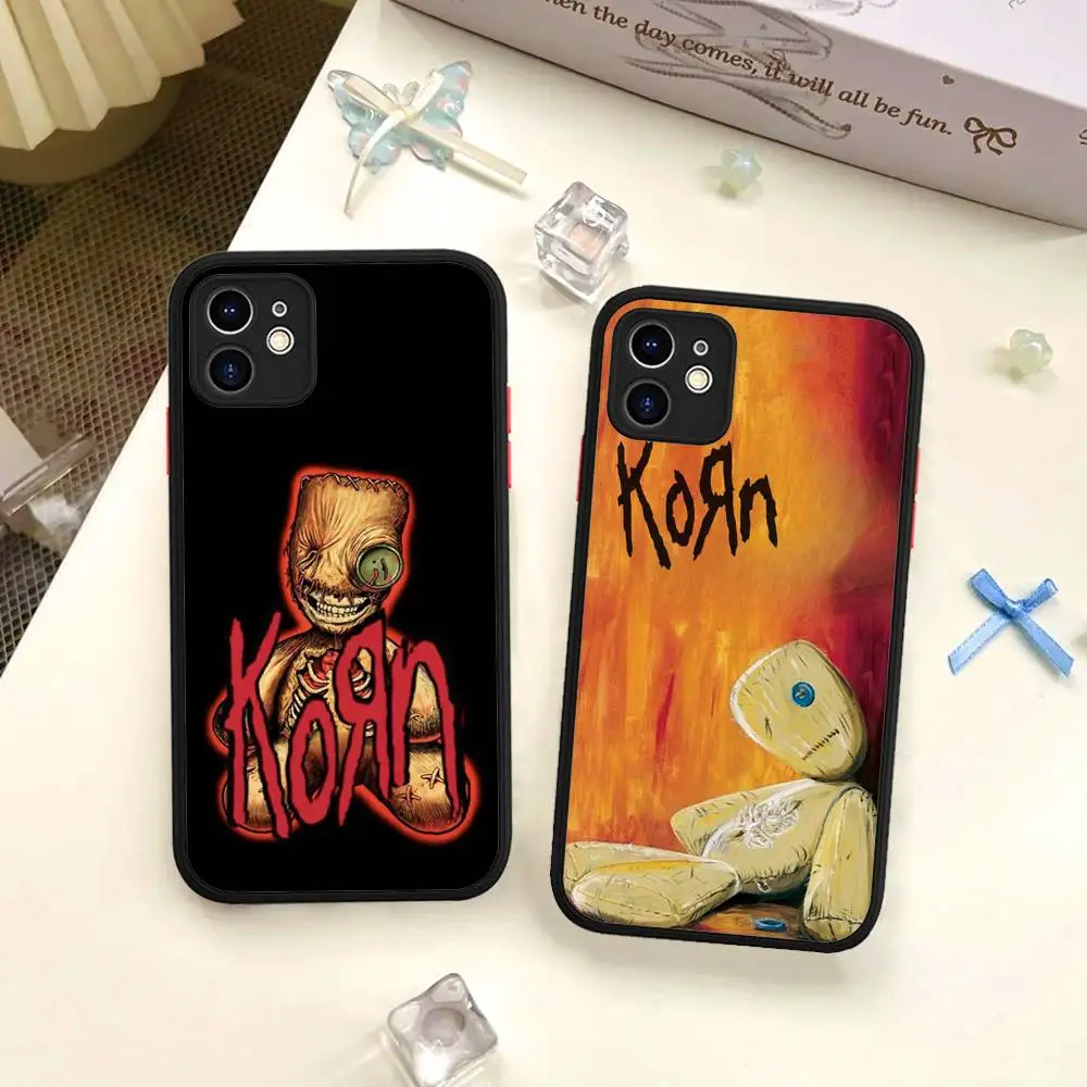 Фото Матовый полупрозрачный чехол для телефона K-korn Music Hot для iPhone 11 12 13 14 15 16 Pro Max Plus №1