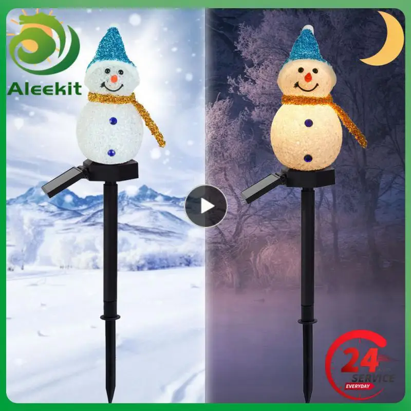 

1~10PCS Solar Lovely Snowman Lawn Lamp Garden Villa Landscape Decoration Lights Christmas Lawn Lights LED Outdoor Plug Lamps