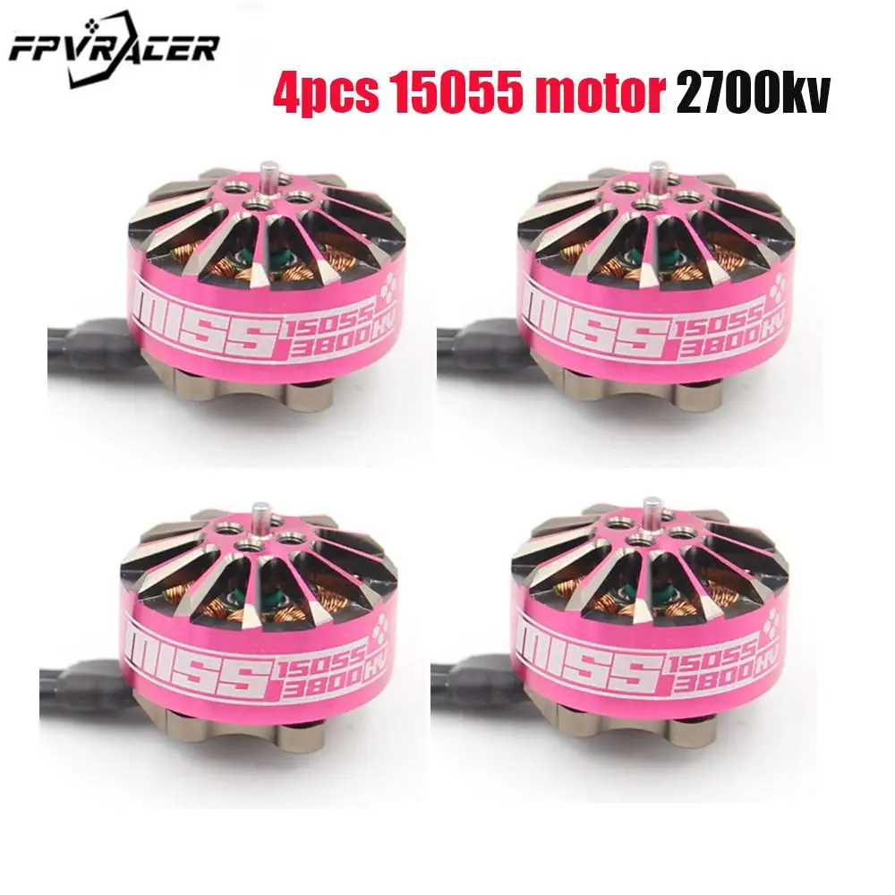 

4 шт. Fpvracer Miss 15055 2700KV 3800KVBrushless Motor 3-6s Lipo 1,5 мм диаметр вала для 3-4-дюймового пропеллера гоночного дрона