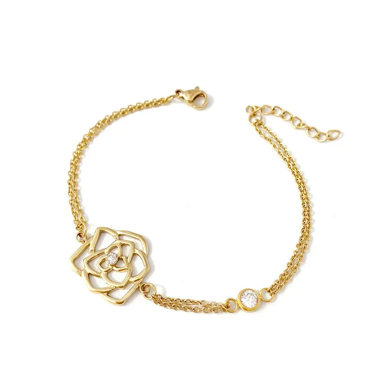 

Fashion Bracelet Jewelry Personality Design Exquisite Simple Hot Selling Hollow Rose Camellia
