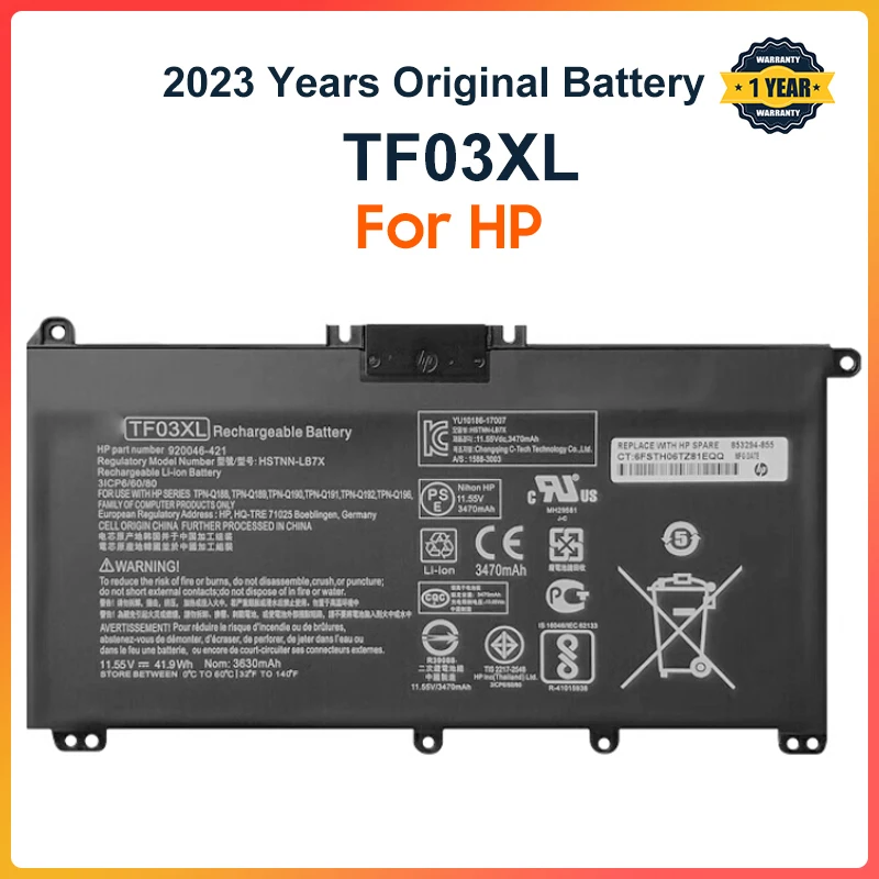 TF03XL TF03 Аккумулятор для HP Pavilion 15-CC 14-bf033TX 14-bf108TX 14-bf008TU HSTNN-UB7J TPN-Q188 TPN-Q189 TPN-Q190 Q191