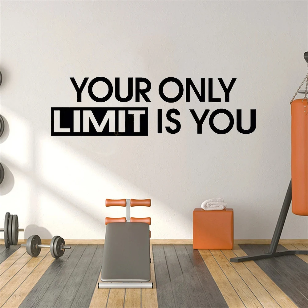 

Wall Stickers Your Only Limit Is You Quotes Decals Gym Studio Decor Poster Home Gym Fitness Motivational Workout Murals DW14179