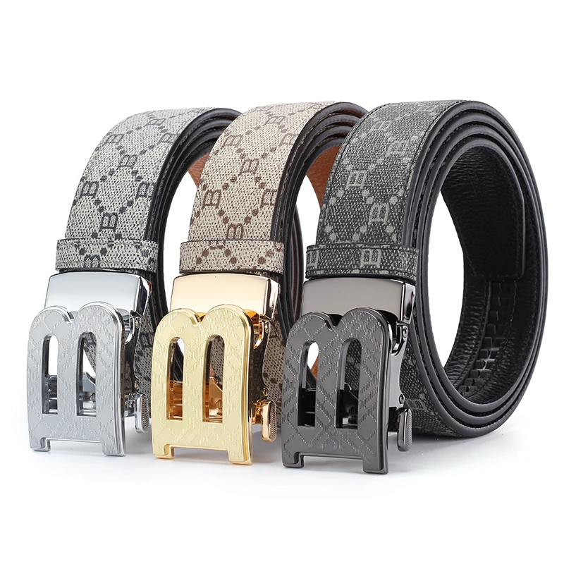 Новый мужской ремень с автоматической пряжкой Модный деловой Повседневный