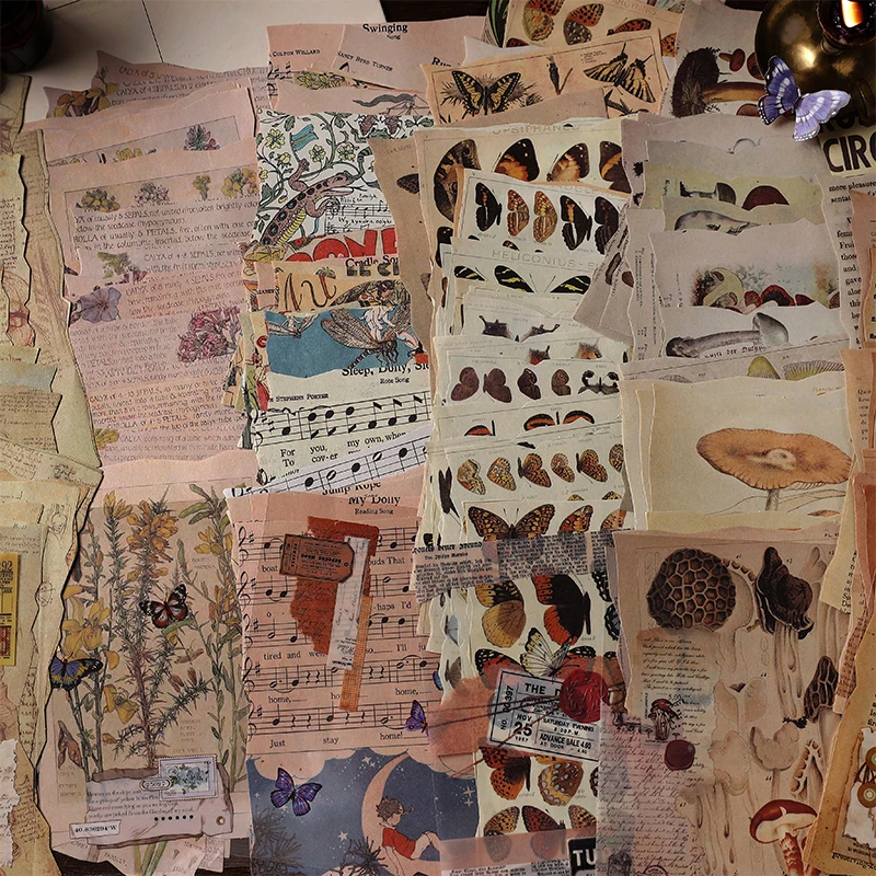 

25pcs Nostalgic Retro Material paper Ins Decorative Planner Stationery Scrapbooking Album Diary Decorative Journal Junk Bill