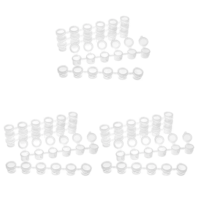 

75 Strips Empty Paint Strips - 450 Pots 3Ml Mini Paint Pot Pod Strips Arts Crafts Plastic Storage Containers