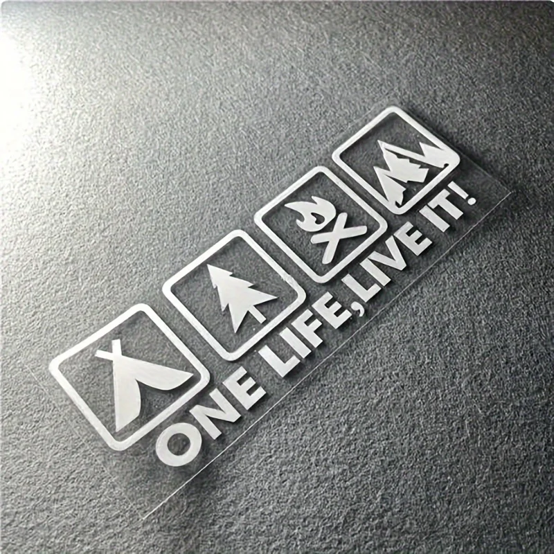

One Life Live It Кемпинг Для Любителей Активного Отдыха Автомобильная Наклейка Wild Survival Для Четырех Человек Наклейка На ...