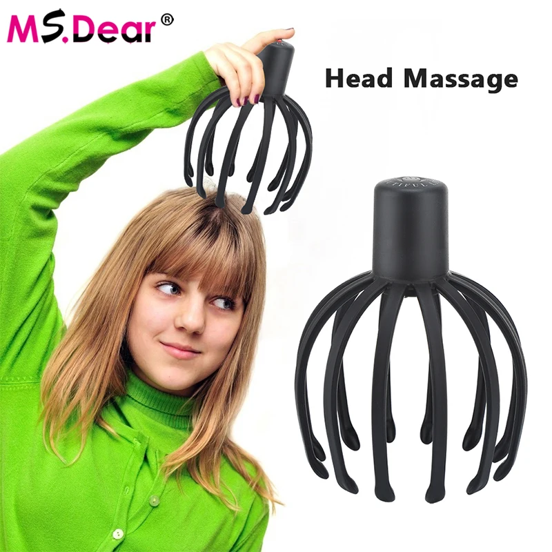 

Ms.Dear Electric Head Massager Octopus Claw Stress Fatigue Relief Vibration Scalp Temples Scratcher Hair Stimulation Massager