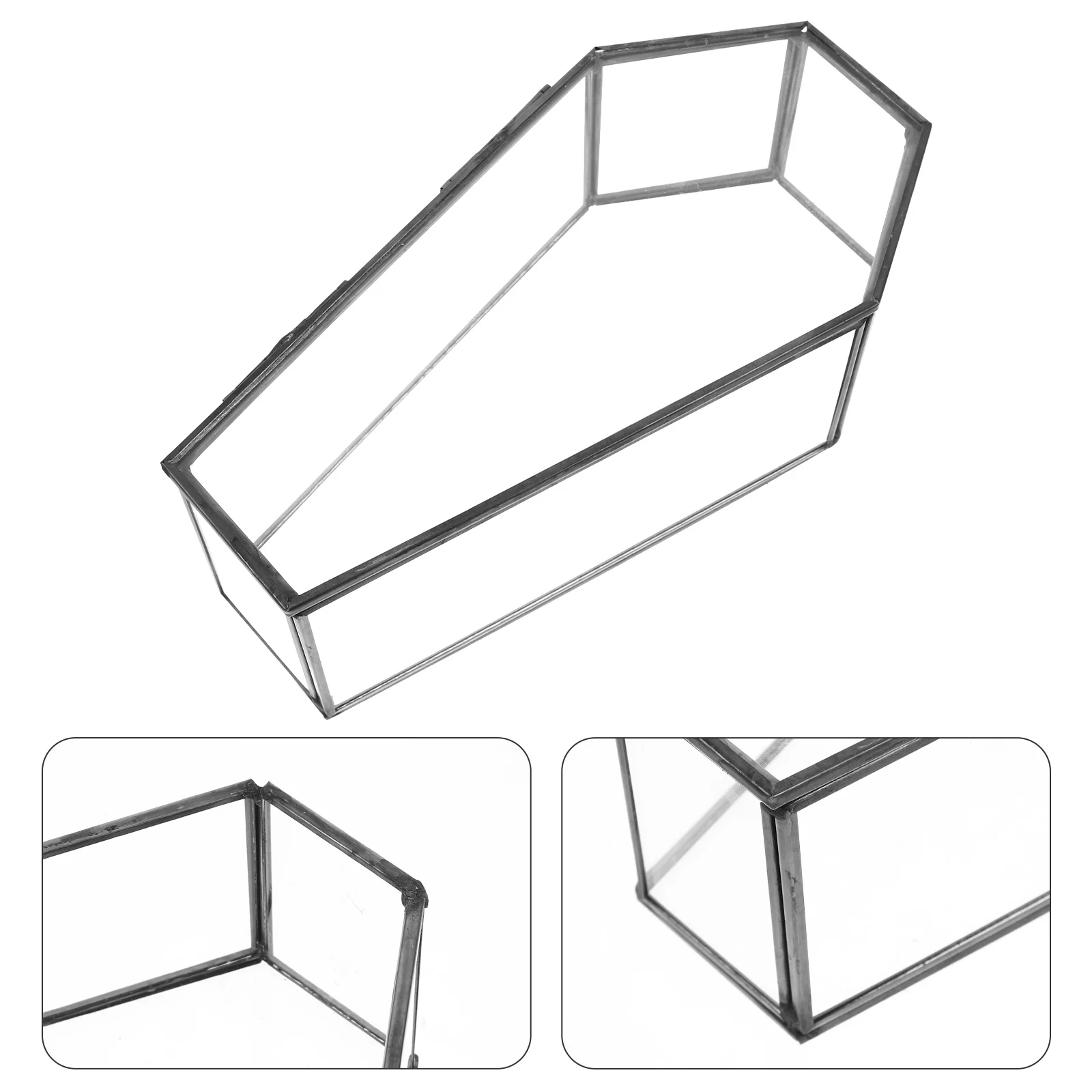 Стеклянная шкатулка для драгоценностей в виде гроба винтажная витрина на память