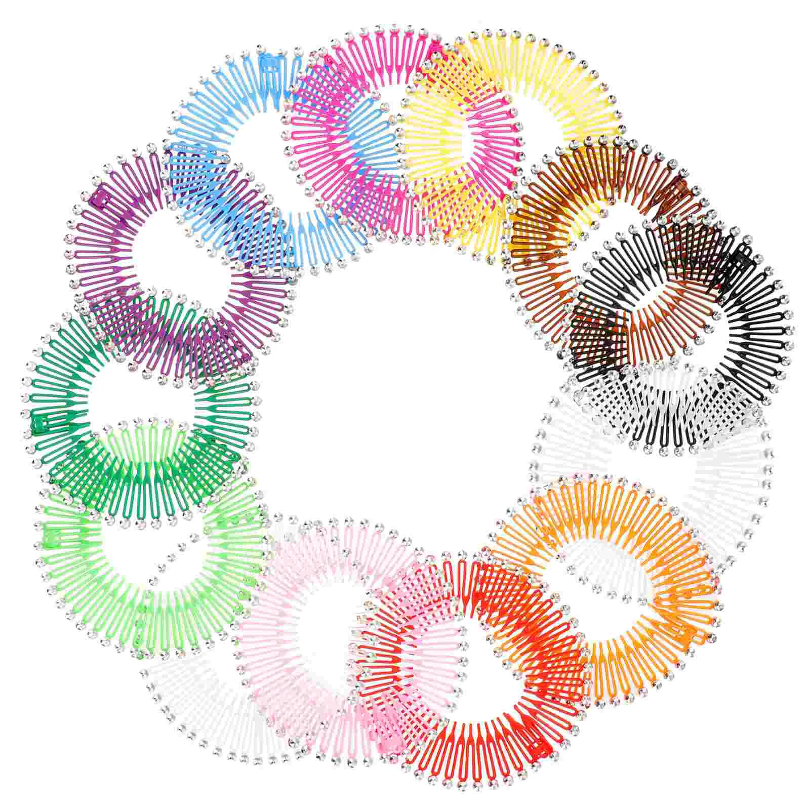 

13 Pcs Rice Noodle Comb Plastic Hair Ties Wrap Hairband Flexible Stretch Circle