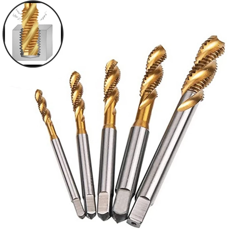 Новый набор машинных метчиков 10 шт. спиральные канавки метрические метчики M3-M8 и