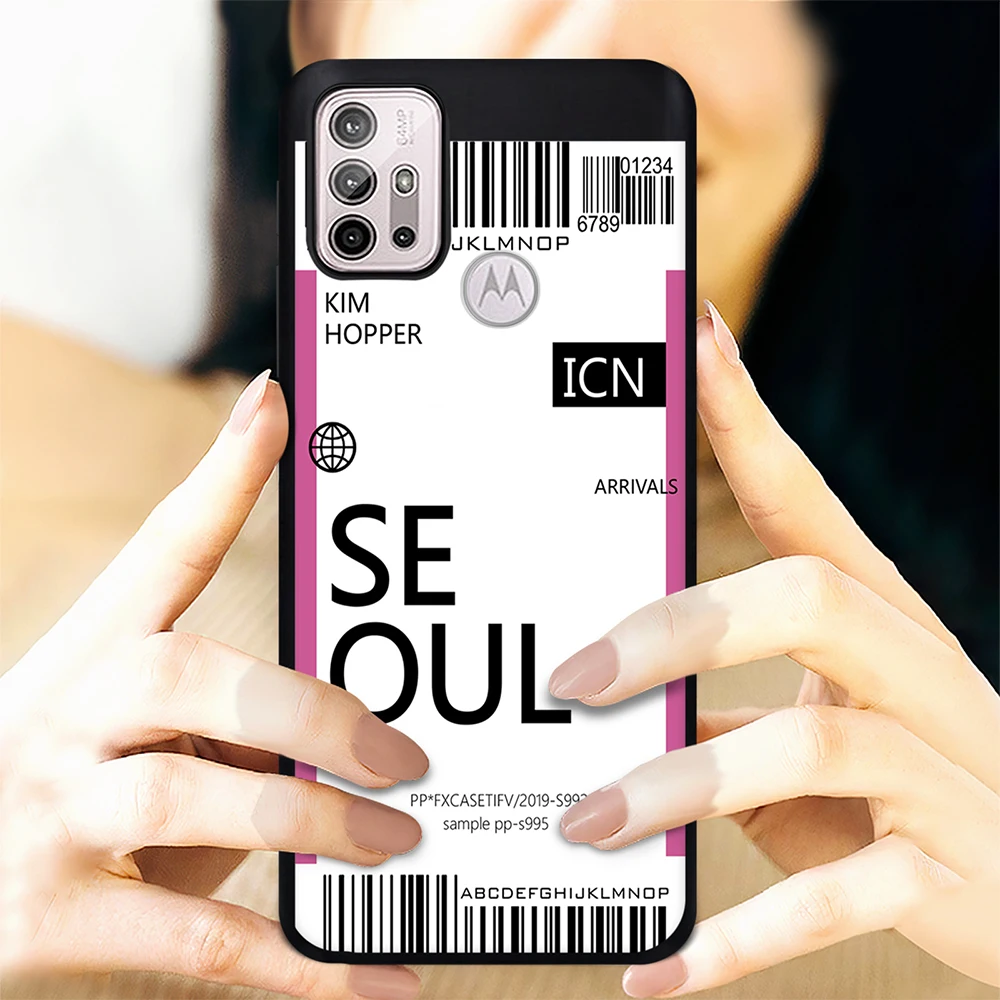 hot air ticket travel new york los angeles case for motorola moto g9 play e7 g7 plus power g 5g plus g30 g60s e40 e20 soft cover free global shipping