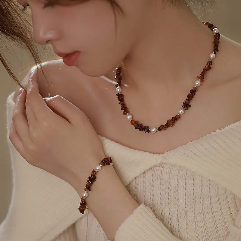 Новое поступление модный натуральный пресноводный жемчуг и агат 14-каратное