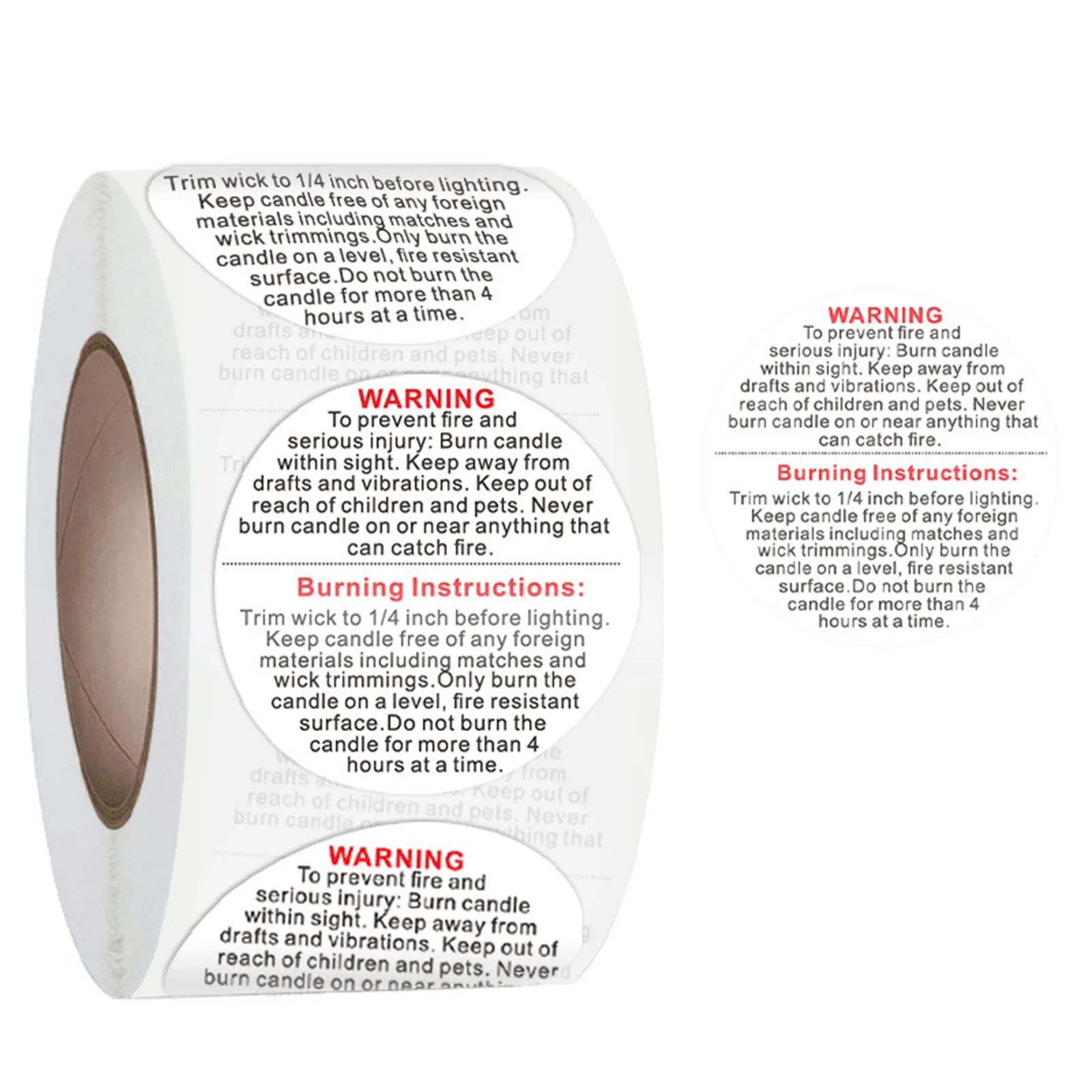 

500 PCS/Roll Candle Jar Container Label Candle Wax Melting Label Round Safety Sticker Adhesive Paper Label Sticker