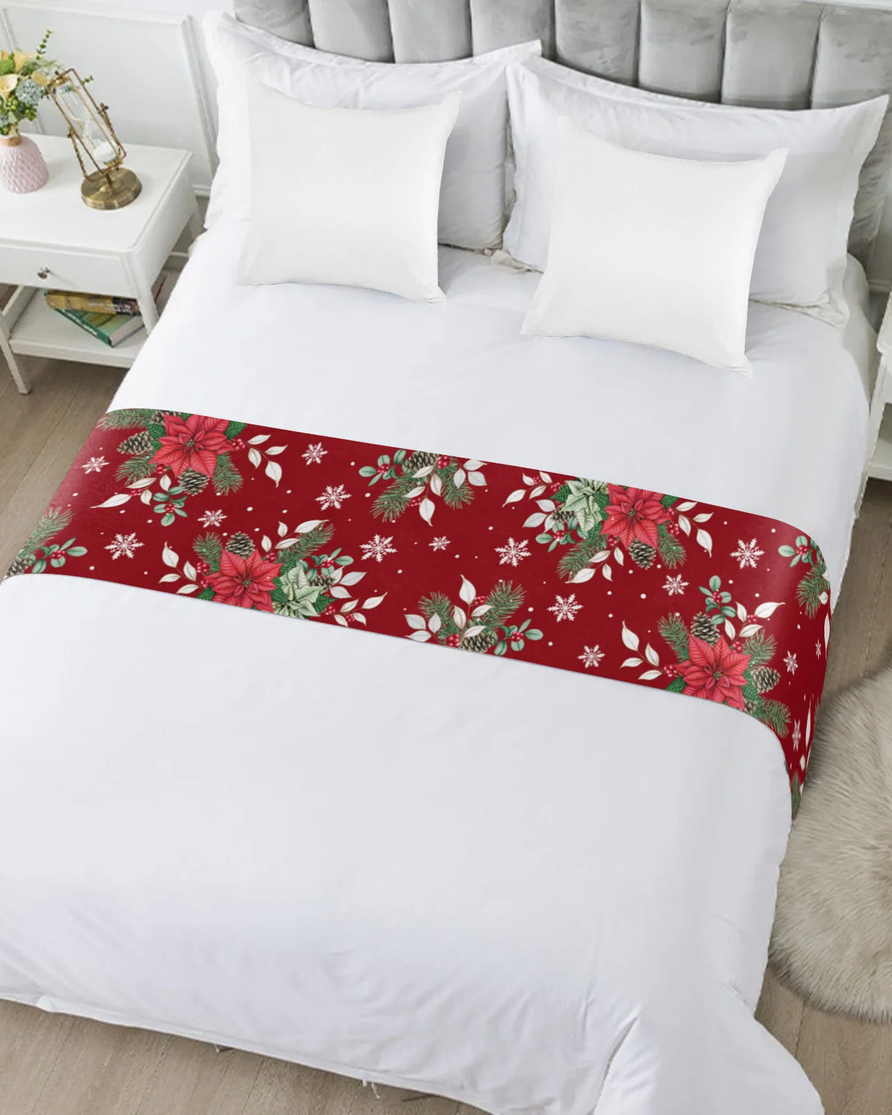 Рождественское зимнее Пальчиковое дерево ягоды украшение для кровати дома отеля