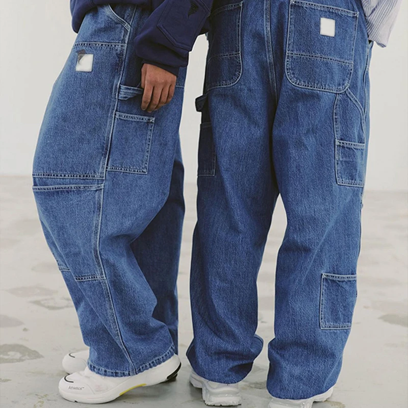 New Arrival Co Branded Jeans Japanese CityBoy Wide Leg Hanging Loose Workwear Pants for Men
