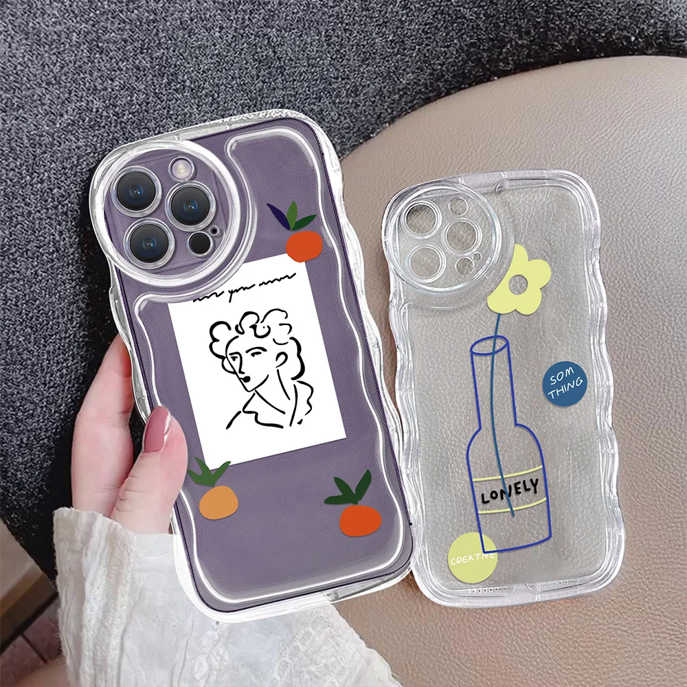 

Art Abstract Flower Fundas Case for Iphone 14 Plus 13 11 Pro Max Clear Soft Silicone Back Shell Covers for Iphone 12 Mini 11Pro