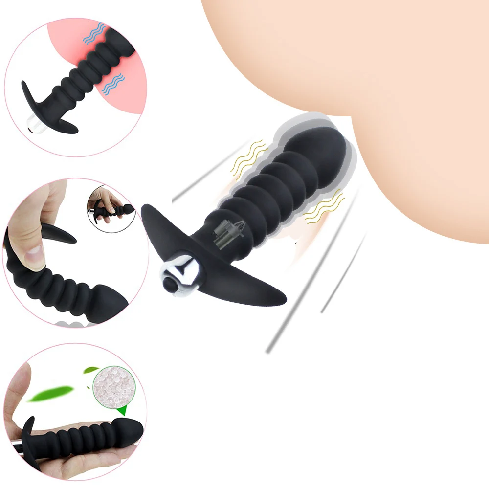 10-частотный Силиконовый анальный вибратор LINWO в форме резьбы игрушки для