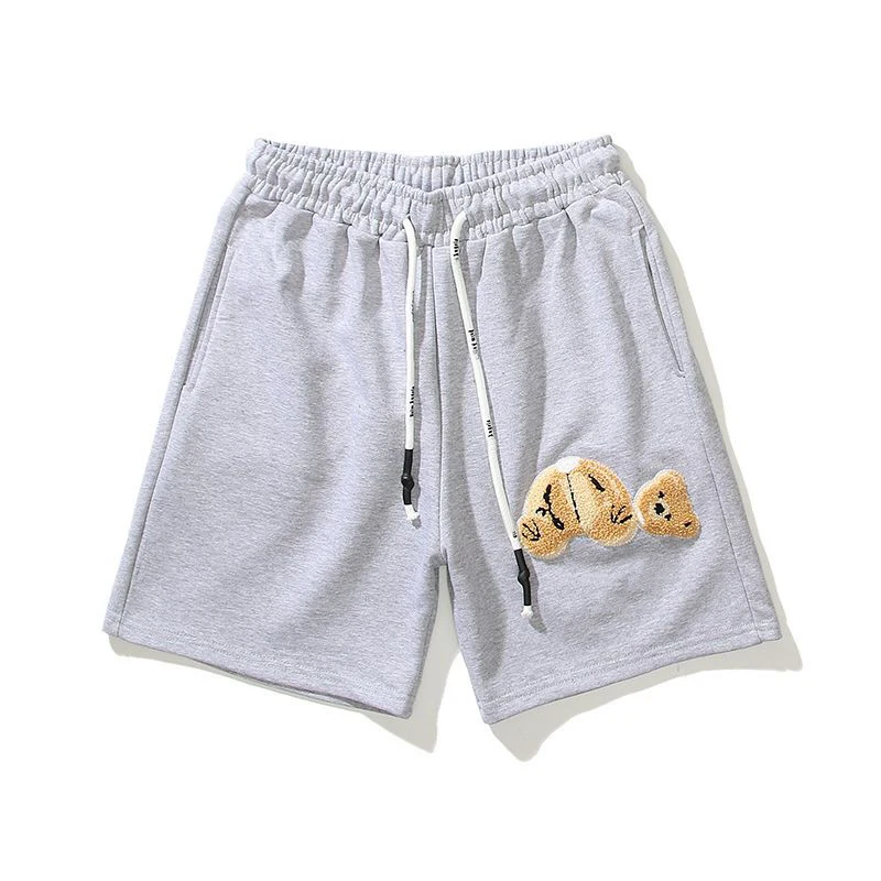 High Quality Angel Flocked Embroidery Cut Off Bear Shorts Casual Men's And Women's Capris Promotion