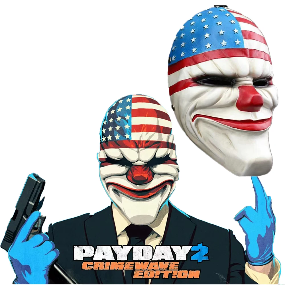 

Маска клоуна из смолы для косплея по мотивам игры «Payday 2»