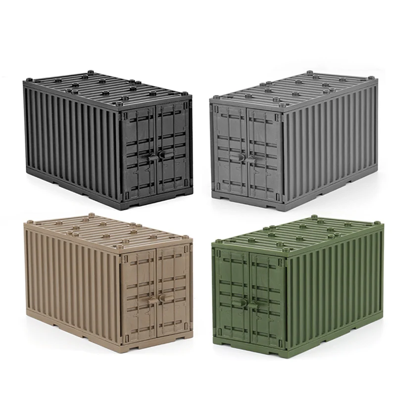 

Military Series WW2 Moc Container Weapon Box Block Army Soldier Assemble Building Blocks Storage Box Children Gifts