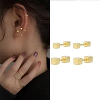 square screw stud earrings color gold earrings korean fashion jewelry women ladies wedding anniversary jewelry accessories