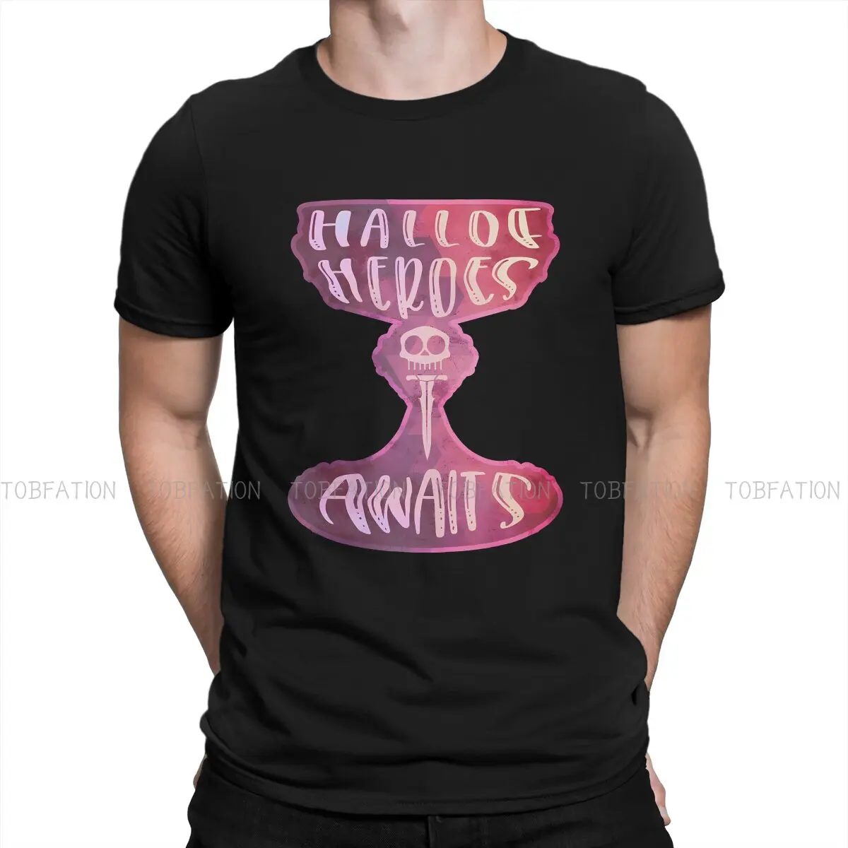 

Хипстерские футболки с надписью «Hall of Heroes», мужские стильные топы MediEvil из чистого хлопка, футболка большого размера с круглым вырезом