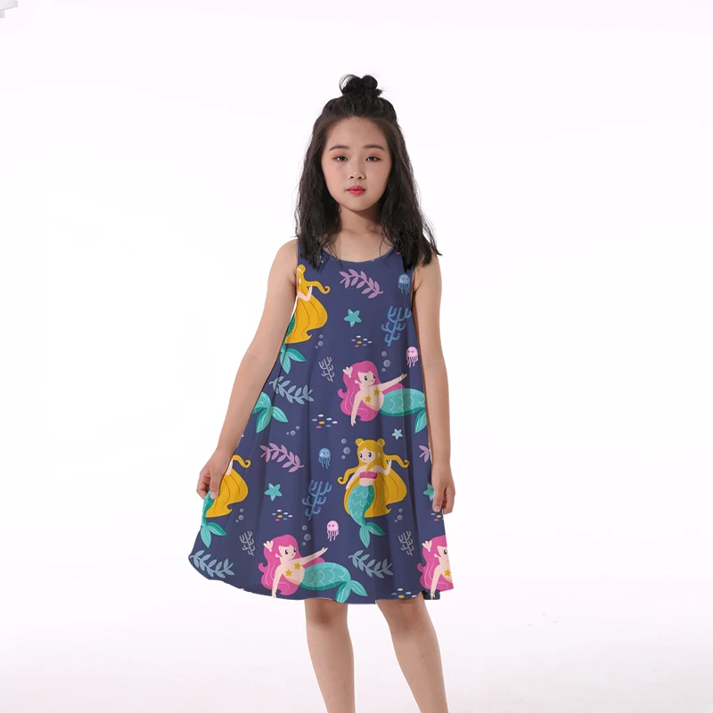 

Детское платье с 3D-принтом для девочек, платье с единорогами, осенние элегантные платья принцессы с длинными рукавами для детей, весенняя де...